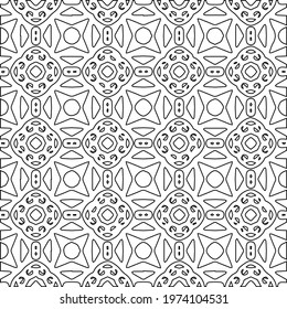  Geometric vector pattern with triangular elements. abstract ornament for wallpapers and backgrounds. Black and white colors.