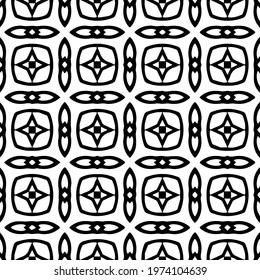  Geometric vector pattern with triangular elements. abstract ornament for wallpapers and backgrounds. Black and white colors.