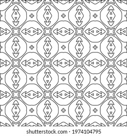  Geometric vector pattern with triangular elements. abstract ornament for wallpapers and backgrounds. Black and white colors.