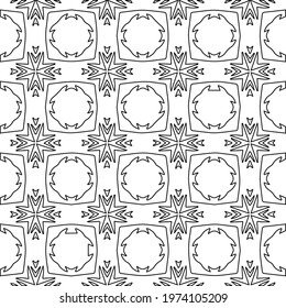  Geometric vector pattern with triangular elements. abstract ornament for wallpapers and backgrounds. Black and white colors.