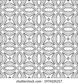  Geometric vector pattern with triangular elements. abstract ornament for wallpapers and backgrounds. Black and white colors.