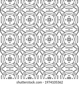  Geometric vector pattern with triangular elements. abstract ornament for wallpapers and backgrounds. Black and white colors.