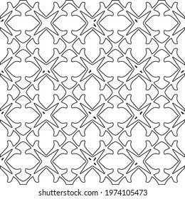  Geometric vector pattern with triangular elements. abstract ornament for wallpapers and backgrounds. Black and white colors.
