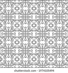  Geometric vector pattern with triangular elements. abstract ornament for wallpapers and backgrounds. Black and white colors.