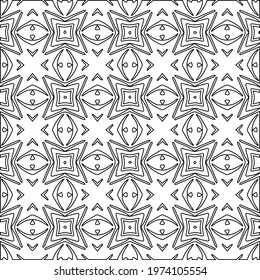  Geometric vector pattern with triangular elements. abstract ornament for wallpapers and backgrounds. Black and white colors.