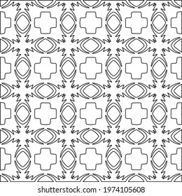  Geometric vector pattern with triangular elements. abstract ornament for wallpapers and backgrounds. Black and white colors.