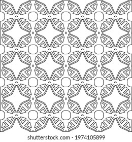  Geometric vector pattern with triangular elements. abstract ornament for wallpapers and backgrounds. Black and white colors.