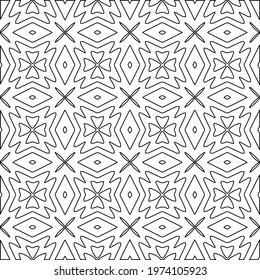  Geometric vector pattern with triangular elements. abstract ornament for wallpapers and backgrounds. Black and white colors.