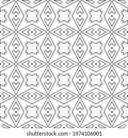  Geometric vector pattern with triangular elements. abstract ornament for wallpapers and backgrounds. Black and white colors.