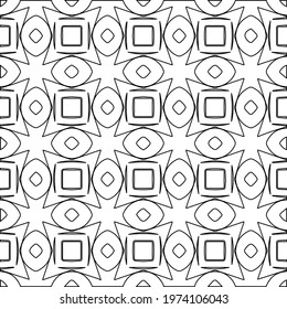  Geometric vector pattern with triangular elements. abstract ornament for wallpapers and backgrounds. Black and white colors.