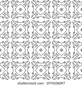  Geometric vector pattern with triangular elements. abstract ornament for wallpapers and backgrounds. Black and white colors.