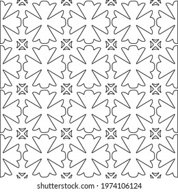  Geometric vector pattern with triangular elements. abstract ornament for wallpapers and backgrounds. Black and white colors.