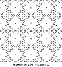  Geometric vector pattern with triangular elements. abstract ornament for wallpapers and backgrounds. Black and white colors.