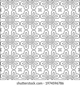  Geometric vector pattern with triangular elements. abstract ornament for wallpapers and backgrounds. Black and white colors.