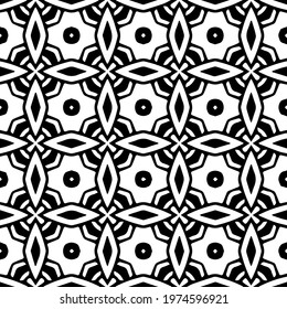 Geometric vector pattern with triangular elements. abstract ornament for wallpapers and backgrounds. Black and white colors.