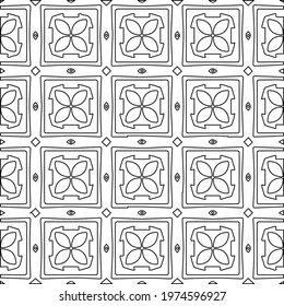  Geometric vector pattern with triangular elements. abstract ornament for wallpapers and backgrounds. Black and white colors.