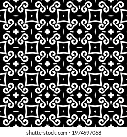  Geometric vector pattern with triangular elements. abstract ornament for wallpapers and backgrounds. Black and white colors.