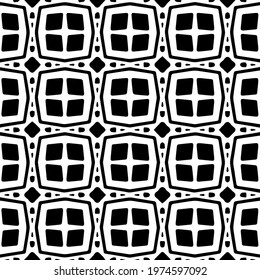  Geometric vector pattern with triangular elements. abstract ornament for wallpapers and backgrounds. Black and white colors.