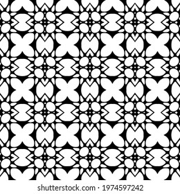  Geometric vector pattern with triangular elements. abstract ornament for wallpapers and backgrounds. Black and white colors.