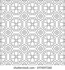  Geometric vector pattern with triangular elements. abstract ornament for wallpapers and backgrounds. Black and white colors.