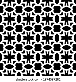  Geometric vector pattern with triangular elements. abstract ornament for wallpapers and backgrounds. Black and white colors.