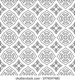  Geometric vector pattern with triangular elements. abstract ornament for wallpapers and backgrounds. Black and white colors.