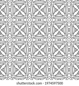  Geometric vector pattern with triangular elements. abstract ornament for wallpapers and backgrounds. Black and white colors.