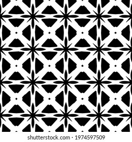  Geometric vector pattern with triangular elements. abstract ornament for wallpapers and backgrounds. Black and white colors.