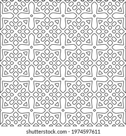  Geometric vector pattern with triangular elements. abstract ornament for wallpapers and backgrounds. Black and white colors.