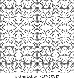 Geometric vector pattern with triangular elements. abstract ornament for wallpapers and backgrounds. Black and white colors.