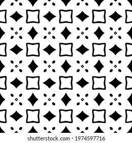  Geometric vector pattern with triangular elements. abstract ornament for wallpapers and backgrounds. Black and white colors.