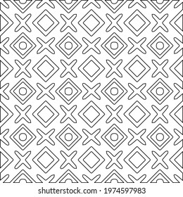  Geometric vector pattern with triangular elements. abstract ornament for wallpapers and backgrounds. Black and white colors.