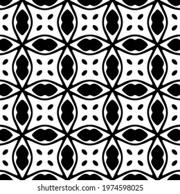  Geometric vector pattern with triangular elements. abstract ornament for wallpapers and backgrounds. Black and white colors.