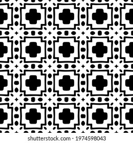  Geometric vector pattern with triangular elements. abstract ornament for wallpapers and backgrounds. Black and white colors.