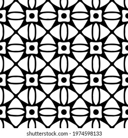  Geometric vector pattern with triangular elements. abstract ornament for wallpapers and backgrounds. Black and white colors.