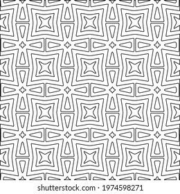  Geometric vector pattern with triangular elements. abstract ornament for wallpapers and backgrounds. Black and white colors.