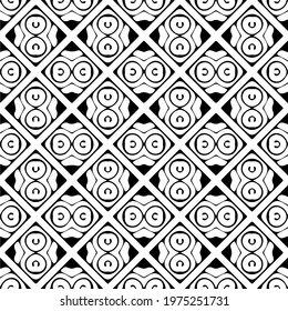  Geometric vector pattern with triangular elements. abstract ornament for wallpapers and backgrounds. Black and white colors.