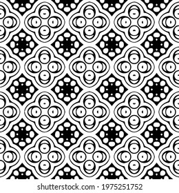  Geometric vector pattern with triangular elements. abstract ornament for wallpapers and backgrounds. Black and white colors.
