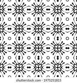  Geometric vector pattern with triangular elements. abstract ornament for wallpapers and backgrounds. Black and white colors.