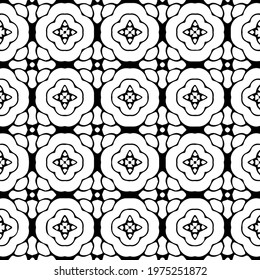  Geometric vector pattern with triangular elements. abstract ornament for wallpapers and backgrounds. Black and white colors.