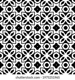  Geometric vector pattern with triangular elements. abstract ornament for wallpapers and backgrounds. Black and white colors.