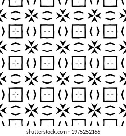  Geometric vector pattern with triangular elements. abstract ornament for wallpapers and backgrounds. Black and white colors.