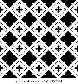  Geometric vector pattern with triangular elements. abstract ornament for wallpapers and backgrounds. Black and white colors.