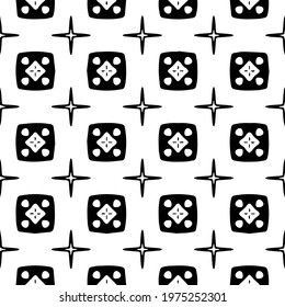  Geometric vector pattern with triangular elements. abstract ornament for wallpapers and backgrounds. Black and white colors.