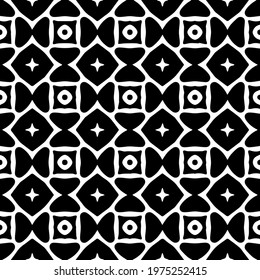  Geometric vector pattern with triangular elements. abstract ornament for wallpapers and backgrounds. Black and white colors.