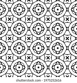  Geometric vector pattern with triangular elements. abstract ornament for wallpapers and backgrounds. Black and white colors.