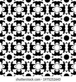  Geometric vector pattern with triangular elements. abstract ornament for wallpapers and backgrounds. Black and white colors.