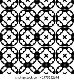  Geometric vector pattern with triangular elements. abstract ornament for wallpapers and backgrounds. Black and white colors.