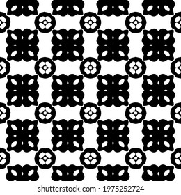  Geometric vector pattern with triangular elements. abstract ornament for wallpapers and backgrounds. Black and white colors.