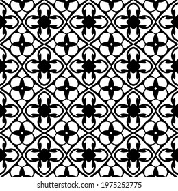 Geometric vector pattern with triangular elements. abstract ornament for wallpapers and backgrounds. Black and white colors.